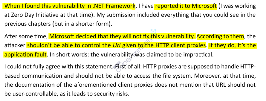 Invalid Cast Vulnerability in .NET Framework HttpWebClientProtocol Class